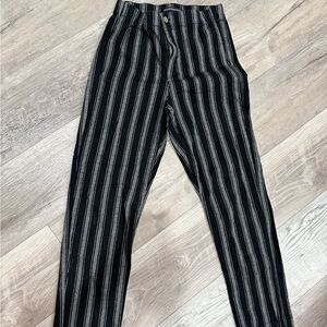 Brandy Melville Striped Black and Gray Women's Pants
